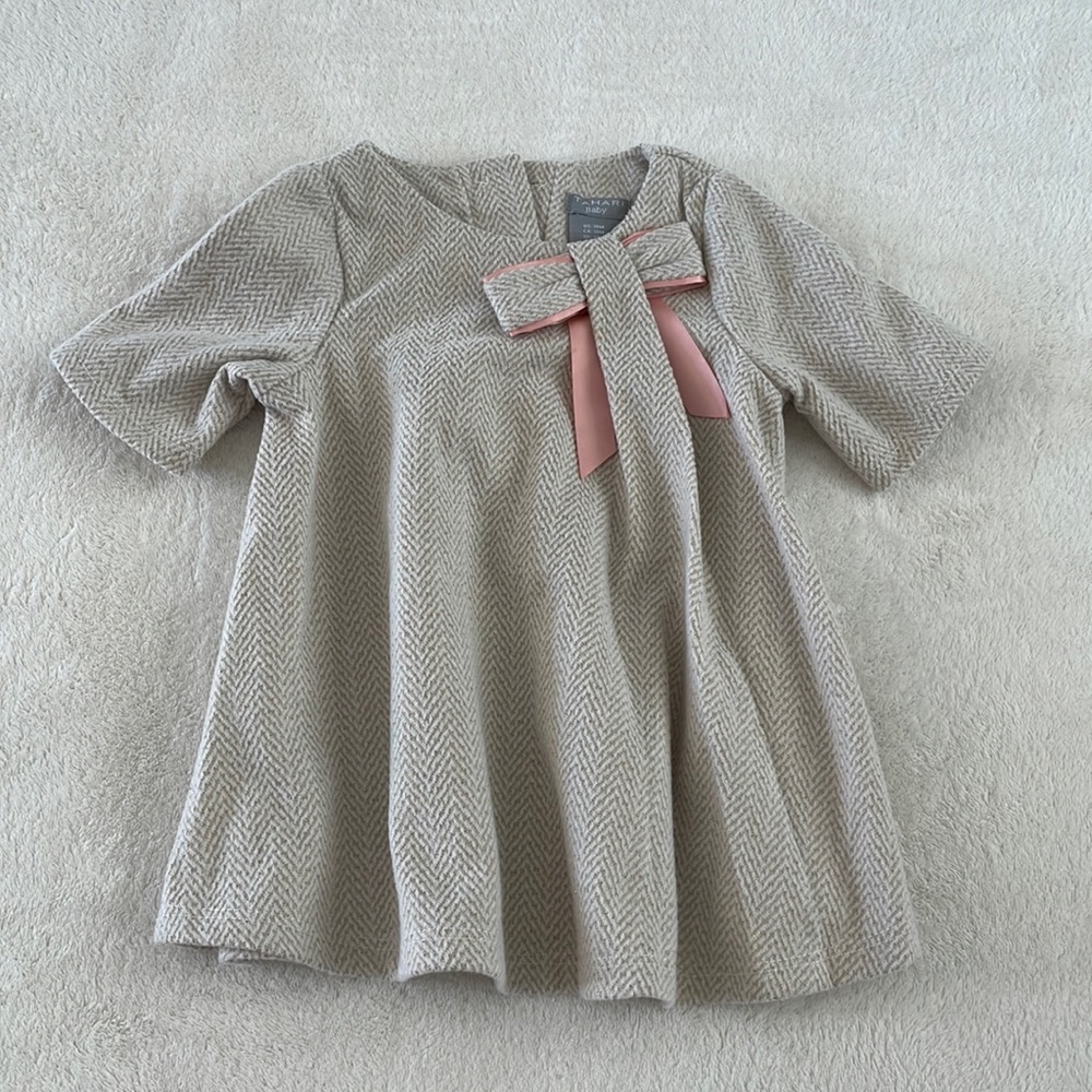 Tahari Toddler Girl Tan Winter Dress Size 18M
